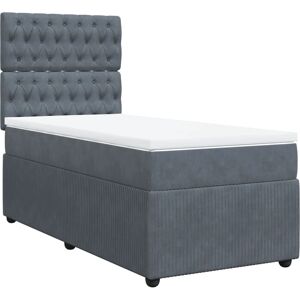 VidaXL Lit - Velours gris foncé 140x190cm VidaXL Lit - Velours gris foncé 140x190cm