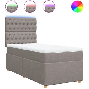 Lit VidaXL Taupe - Matelas et Éclairage LED Lit VidaXL Taupe - Matelas et Éclairage LED