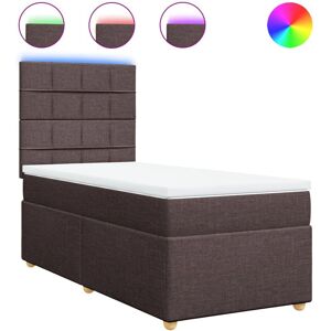 vidaXL Lit avec Matelas - Modèle Bloc, Marron Foncé vidaXL Lit avec Matelas - Modèle Bloc, Marron Foncé