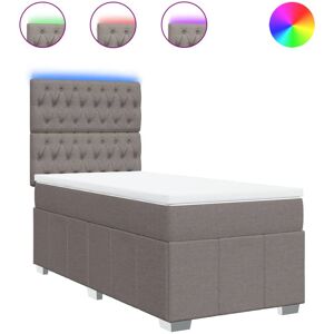 VidaXL 3293806 Lit - Taupe à ressorts ensachés avec LED VidaXL 3293806 Lit - Taupe à ressorts ensachés avec LED