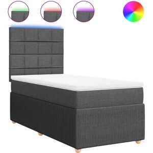 vidaXL Cama box spring con colchón tela gris oscuro 90x190 cm vidaXL Cama box spring con colchón tela gris oscuro 90x190 cm