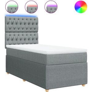 vidaXL Lit avec Éclairage LED 160x200 cm - Gris Clair vidaXL Lit avec Éclairage LED 160x200 cm - Gris Clair