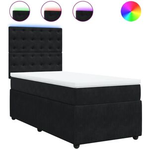 vidaXL Lit Knöpfe - 120x190 cm, Noir, Tête de lit réglable vidaXL Lit Knöpfe - 120x190 cm, Noir, Tête de lit réglable