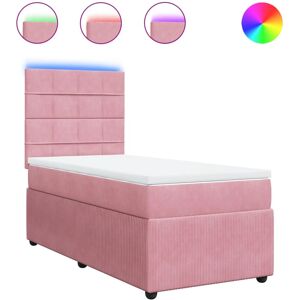 Lit VidaXL en Velours Rose - Lit Lit VidaXL en Velours Rose - Lit