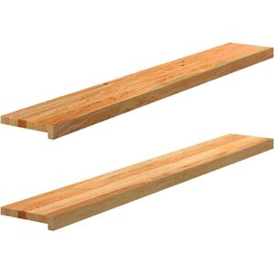 vidaXL Light Brown Solid Oak Window Sill - Window Sill Set of 2 vidaXL Light Brown Solid Oak Window Sill - Window Sill Set of 2