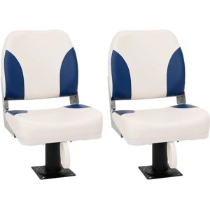 vidaXL Bootssitz-Set Blau Weiß Klappbar 4 stk - Bootssitz-Set vidaXL Bootssitz-Set Blau Weiß Klappbar 4 stk - Bootssitz-Set