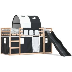 vidaXL Bunk Bed with Slide and Curtains - Kids Twin - 90x200cm vidaXL Bunk Bed with Slide and Curtains - Kids Twin - 90x200cm