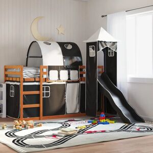 vidaXL Twin Slee bunk bed with slide and curtains vidaXL Twin Slee bunk bed with slide and curtains