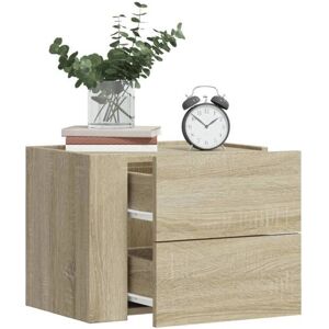 vidaXL Sonoma Oak Wall-mounted Bedside Cabinets - 2 pcs vidaXL Sonoma Oak Wall-mounted Bedside Cabinets - 2 pcs