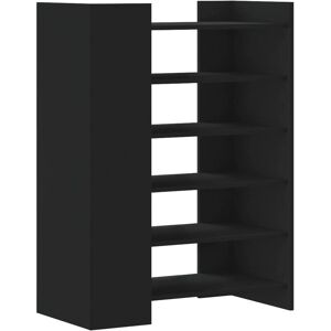vidaXL Shoe Cabinet Black - Engineered Wood - 74.5x37.5x100 cm vidaXL Shoe Cabinet Black - Engineered Wood - 74.5x37.5x100 cm