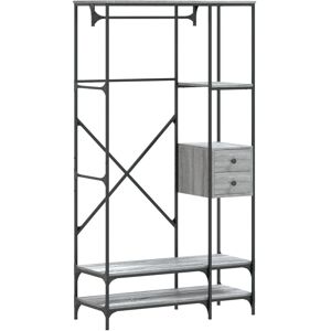 vidaXL Clothes Rack with Shelves Grey Sonoma - Clothes Rack vidaXL Clothes Rack with Shelves Grey Sonoma - Clothes Rack