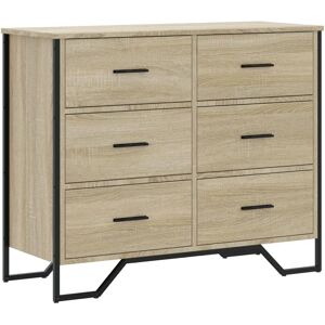 vidaXL Sonoma Oak 91x35.5x74.5 cm Chest of Drawers - Bedroom Furniture vidaXL Sonoma Oak 91x35.5x74.5 cm Chest of Drawers - Bedroom Furniture
