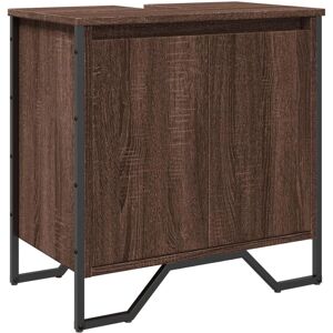 vidaXL Brown Oak Bathroom Sink Cabinet - Engineered Wood Storage Vanity vidaXL Brown Oak Bathroom Sink Cabinet - Engineered Wood Storage Vanity