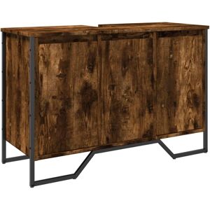 vidaXL Smoked Oak Bathroom Sink Cabinet - Vanity Unit Storage vidaXL Smoked Oak Bathroom Sink Cabinet - Vanity Unit Storage