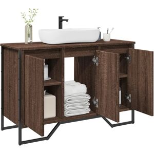 vidaXL Bathroom Sink Cabinet Brown Oak - Bathroom Furniture vidaXL Bathroom Sink Cabinet Brown Oak - Bathroom Furniture