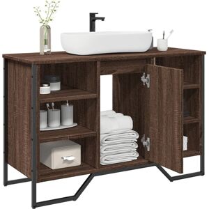 vidaXL Brown Oak Bathroom Sink Cabinet Storage Vanity Unit - Bathroom Sink Cabinet vidaXL Brown Oak Bathroom Sink Cabinet Storage Vanity Unit - Bathroom Sink Cabinet