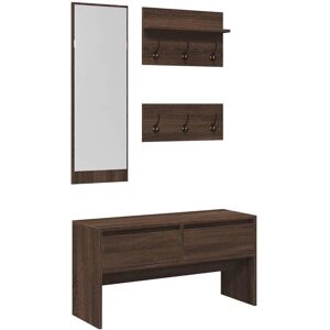 vidaXL Brown Oak Hallway Furniture Set 4 Piece - Hallway Furniture Set vidaXL Brown Oak Hallway Furniture Set 4 Piece - Hallway Furniture Set