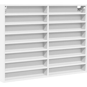 vidaXL White 100x8.5x75 cm Engineered Wood Vitrine Cabinet vidaXL White 100x8.5x75 cm Engineered Wood Vitrine Cabinet