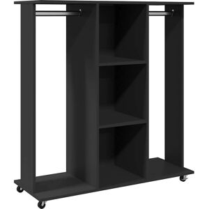 vidaXL Schwarzer Kleiderschrank mit Rollen 102x38x110 cm Holzwerkstoff vidaXL Schwarzer Kleiderschrank mit Rollen 102x38x110 cm Holzwerkstoff