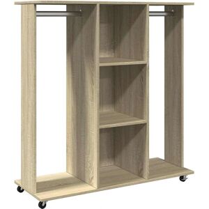 vidaXL Wardrobe with Wheels Sonoma Oak - Wardrobe vidaXL Wardrobe with Wheels Sonoma Oak - Wardrobe
