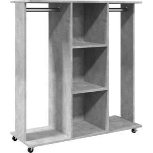 vidaXL Wardrobe with Wheels Concrete Grey 102x38x110 cm Engineered Wood - Wardrobe vidaXL Wardrobe with Wheels Concrete Grey 102x38x110 cm Engineered Wood - Wardrobe