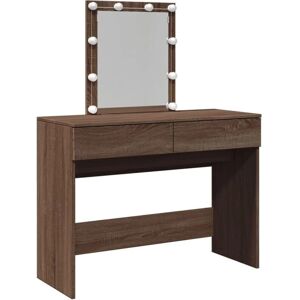 vidaXL Brown Oak LED Dressing Table - Dressing Table vidaXL Brown Oak LED Dressing Table - Dressing Table