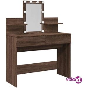 vidaXL Brown Oak LED Dressing Table - Dressing Table vidaXL Brown Oak LED Dressing Table - Dressing Table