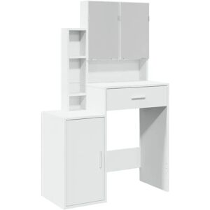 vidaXL White Dressing Table with Storage - Bedroom Vanity Desk vidaXL White Dressing Table with Storage - Bedroom Vanity Desk