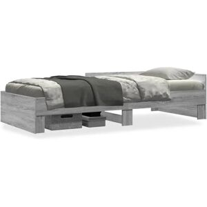 vidaXL Bettrahmen Grau Sonoma Holz mit Lattenrost - Bettgestell vidaXL Bettrahmen Grau Sonoma Holz mit Lattenrost - Bettgestell