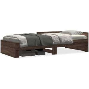 vidaXL Eichenholz Bettgestell - 75x190 cm, Holzwerkstoff vidaXL Eichenholz Bettgestell - 75x190 cm, Holzwerkstoff