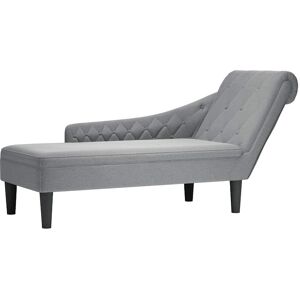 Vidaxl Lichtgrijs Stoff Chaise Lounge met Kussen en Rechter Armleuning Vidaxl Lichtgrijs Stoff Chaise Lounge met Kussen en Rechter Armleuning