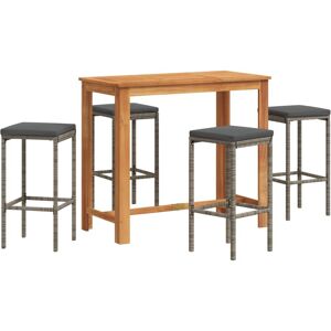 vidaXL Gartemöbel-Set - 5-tlg. Gartenbar mit Akazien- und Poly Rattan vidaXL Gartemöbel-Set - 5-tlg. Gartenbar mit Akazien- und Poly Rattan