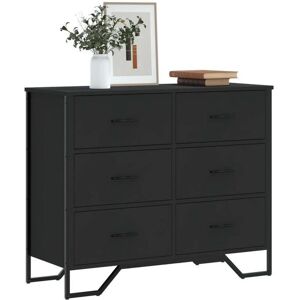 vidaXL Commode noire 91x35,5x74,5 cm bois multi-plies - Mobilier de rangement vidaXL Commode noire 91x35,5x74,5 cm bois multi-plies - Mobilier de rangement