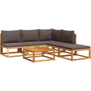 vidaXL 11-Tlg. Garten-Sofagarnitur Mit Kissen Akazie Grau vidaXL 11-Tlg. Garten-Sofagarnitur Mit Kissen Akazie Grau