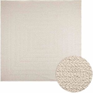 vidaXL Carpet ZIZUR Cream 240x240 cm Jute Look Indoor Outdoor - Carpet vidaXL Carpet ZIZUR Cream 240x240 cm Jute Look Indoor Outdoor - Carpet