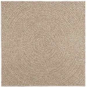 vidaXL Rug ZIZUR Beige 120x120 cm Jute Look Indoor Outdoor - Rug vidaXL Rug ZIZUR Beige 120x120 cm Jute Look Indoor Outdoor - Rug