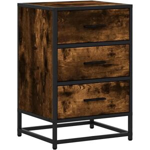 vidaXL Bedside Cabinet - Smoked Oak - Black - 40x34.5x60 cm vidaXL Bedside Cabinet - Smoked Oak - Black - 40x34.5x60 cm
