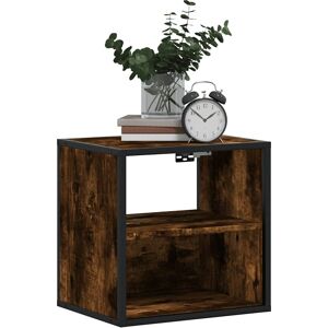 vidaXL Smoked Oak Wall-mounted Bedside Cabinet - Wall-mounted Bedside Cabinet vidaXL Smoked Oak Wall-mounted Bedside Cabinet - Wall-mounted Bedside Cabinet