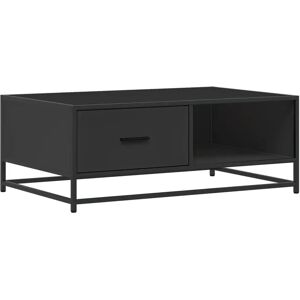 vidaXL Black Engineered Wood Metal Coffee Table - Coffee Table vidaXL Black Engineered Wood Metal Coffee Table - Coffee Table