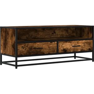 vidaXL TV Cabinet Smoked Oak - 100x34.5x40 cm - Engineered Wood & Metal vidaXL TV Cabinet Smoked Oak - 100x34.5x40 cm - Engineered Wood & Metal