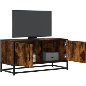 vidaXL TV Cabinet Smoked Oak 80x34.5x40 cm Engineered Wood and Metal - TV cabinet/entertainment centre vidaXL TV Cabinet Smoked Oak 80x34.5x40 cm Engineered Wood and Metal - TV cabinet/entertainment centre