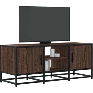 vidaXL Brown Oak TV Cabinet - 100x35x41 cm - Engineered Wood & Metal - TV Stand vidaXL Brown Oak TV Cabinet - 100x35x41 cm - Engineered Wood & Metal - TV Stand