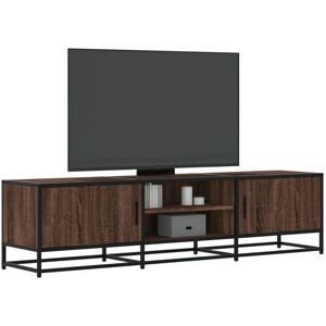 vidaXL TV Cabinet Brown Oak 160x35x41 cm Engineered Wood and Metal - TV Cabinet vidaXL TV Cabinet Brown Oak 160x35x41 cm Engineered Wood and Metal - TV Cabinet