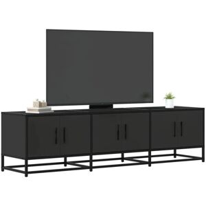 vidaXL 150x35x41 cm Black TV Cabinet Engineered Wood Metal - TV Cabinet vidaXL 150x35x41 cm Black TV Cabinet Engineered Wood Metal - TV Cabinet