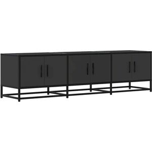vidaXL 150x35x41 cm Black TV Cabinet Engineered Wood Metal - TV Cabinet vidaXL 150x35x41 cm Black TV Cabinet Engineered Wood Metal - TV Cabinet