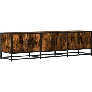 vidaXL TV Cabinet Smoked Oak - Engineered Wood and Metal vidaXL TV Cabinet Smoked Oak - Engineered Wood and Metal