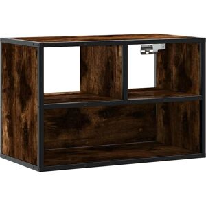 vidaXL TV Cabinet Smoked Oak - Engineered Wood & Metal vidaXL TV Cabinet Smoked Oak - Engineered Wood & Metal