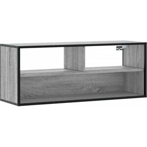 vidaXL TV Cabinet Grey Sonoma 100x31x39.5 cm Engineered Wood and Metal - TV Cabinet vidaXL TV Cabinet Grey Sonoma 100x31x39.5 cm Engineered Wood and Metal - TV Cabinet