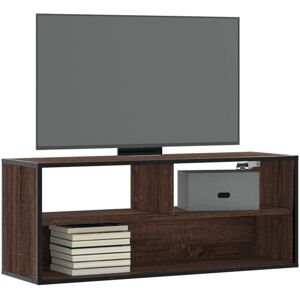 vidaXL Brown Oak TV Cabinet - Media TV Unit - 100x31x39.5 cm - Engineered Wood & Metal - TV Stand vidaXL Brown Oak TV Cabinet - Media TV Unit - 100x31x39.5 cm - Engineered Wood & Metal - TV Stand