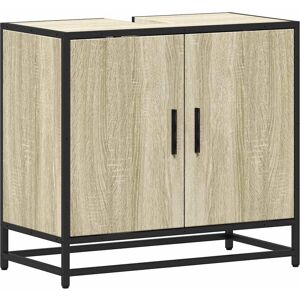 vidaXL Sonoma Oak Bathroom Sink Cabinet Smoked Oak - Bathroom Sink Cabinet vidaXL Sonoma Oak Bathroom Sink Cabinet Smoked Oak - Bathroom Sink Cabinet